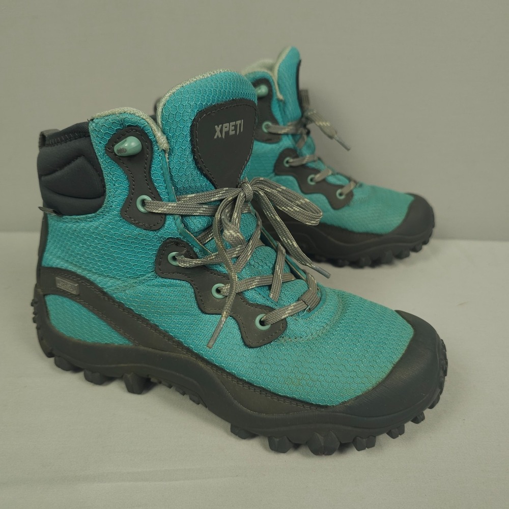 Xpeti Dimo Hiking Boots Women 8.5 Gray Aqua Blue Aqua Outdoor Trail Gorpcore